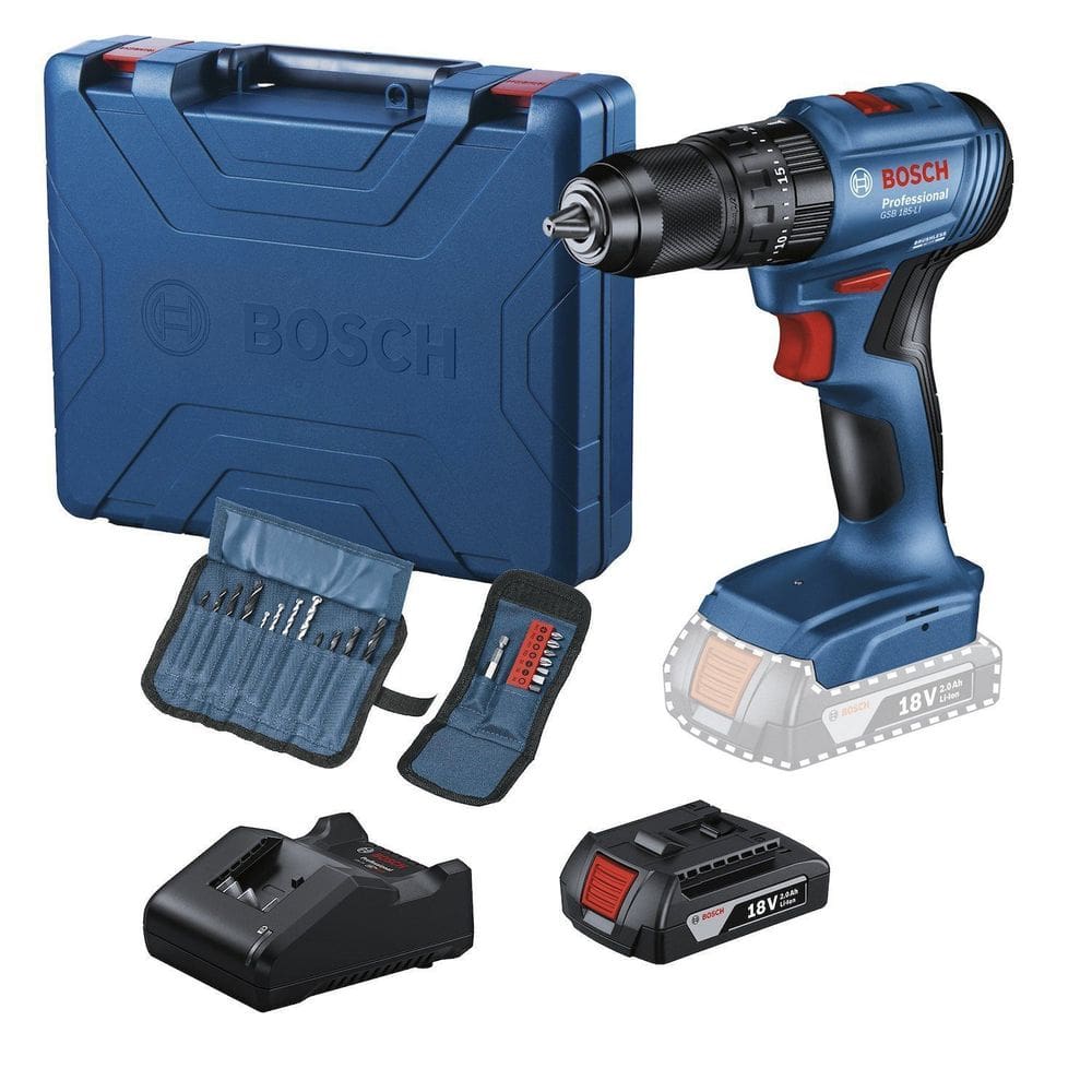 Parafusadeira Furadeira Bosch 18V GSB 185-LI Com Bateria BL