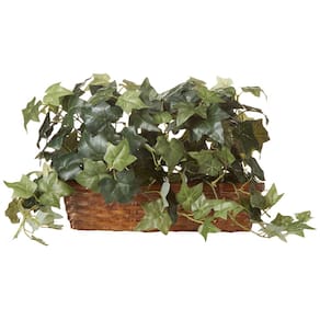 Planta de seda quase natural Puff Ivy com cesta de 32 cm