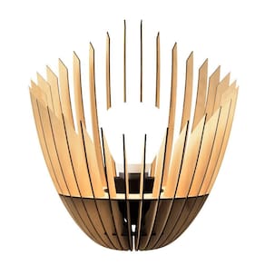 Abajur Grande De Chão El Salvador Mdf Luminária Marrom Tamanho 85x80cm
