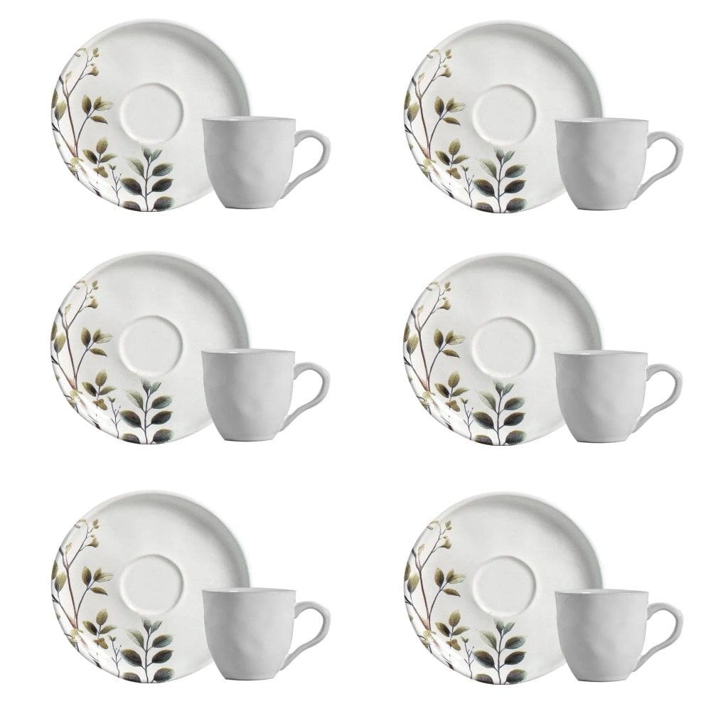 Conjunto de Xícara de Cafezinho com Pires 06 Peças Bio Birdy Porto Brasil