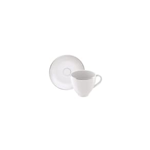 Conjunto Xícara E Pires De Café Tramontina Atena Em Porcelana, 100ml Tramontina