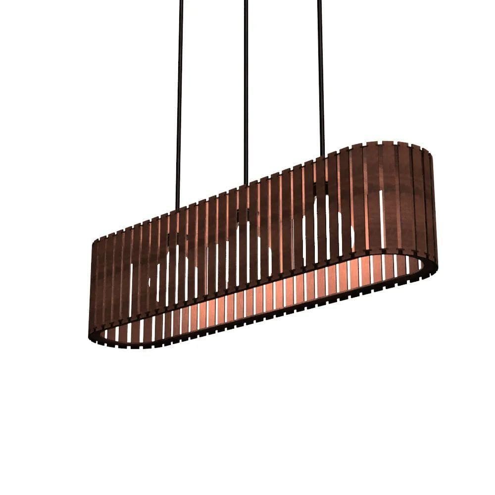 Luminária Pendente Via Láctea Modelo Ripado Marrom