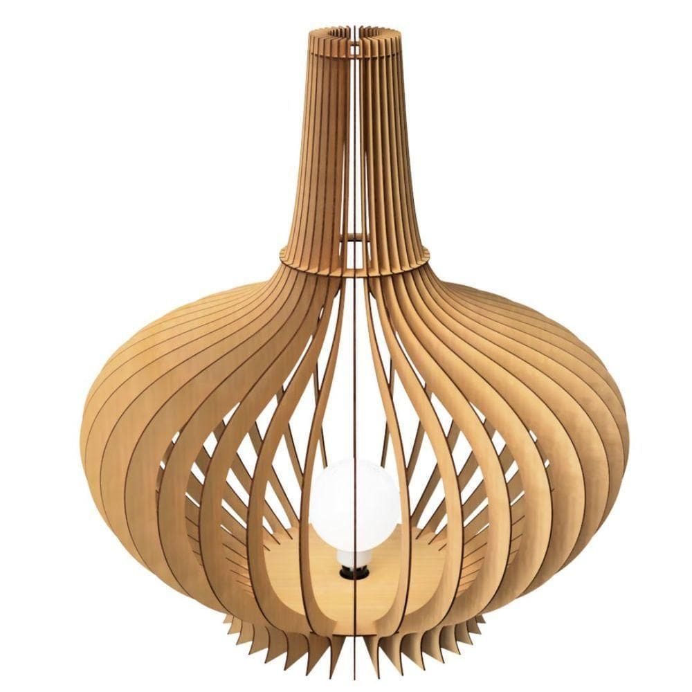 Luminária De Chão Jasmine Mdf Luminária Mdf Cru Tamanho 80x70cm