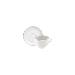 Conjunto Xícara E Pires De Chá Tramontina Atena Em Porcelana 2 Peças Tramontina