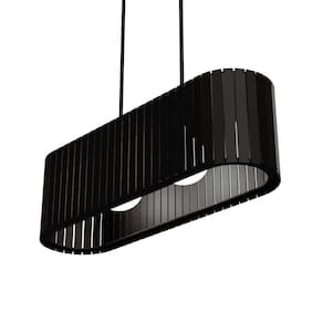 Luminária Pendente Belvedere Modelo Ripado Preta