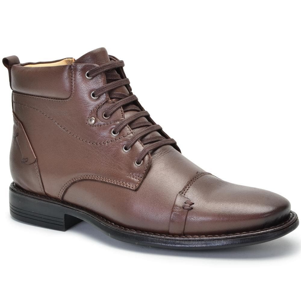 Bota Coturno Masculina Couro Cano Curto Conforto Moderna
