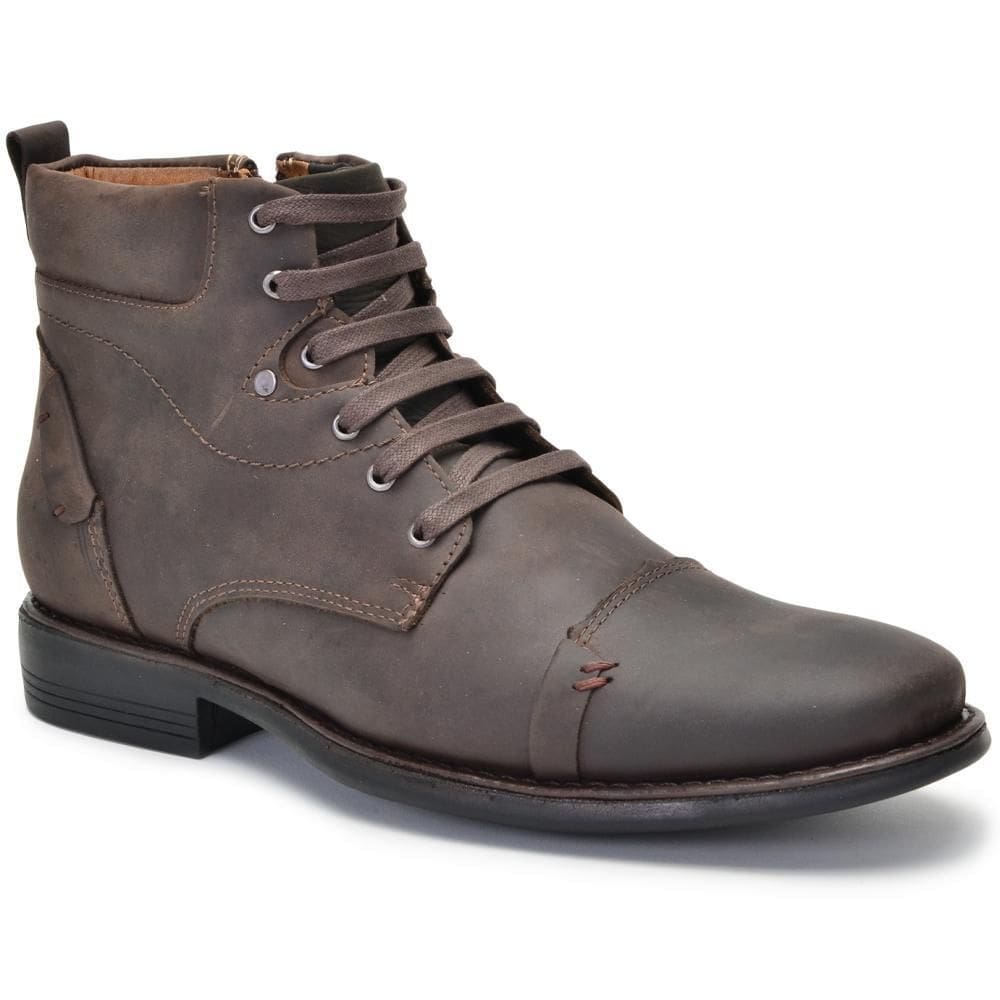 Bota Coturno Masculina Couro Cano Curto Moderna Conforto