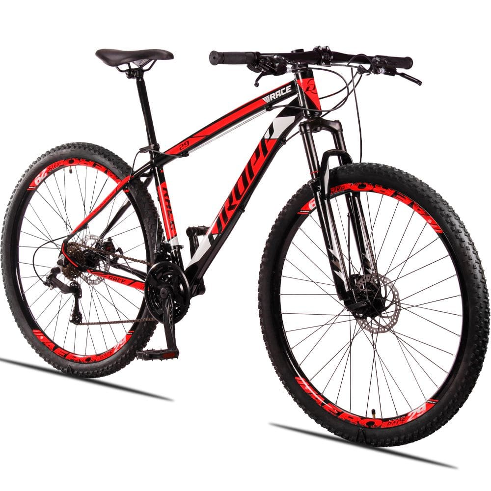 Bicicleta Aro 29 Dropp Race Alumínio 24 Vel Marcha Freio a Disco hidráulico Suspensão MTB