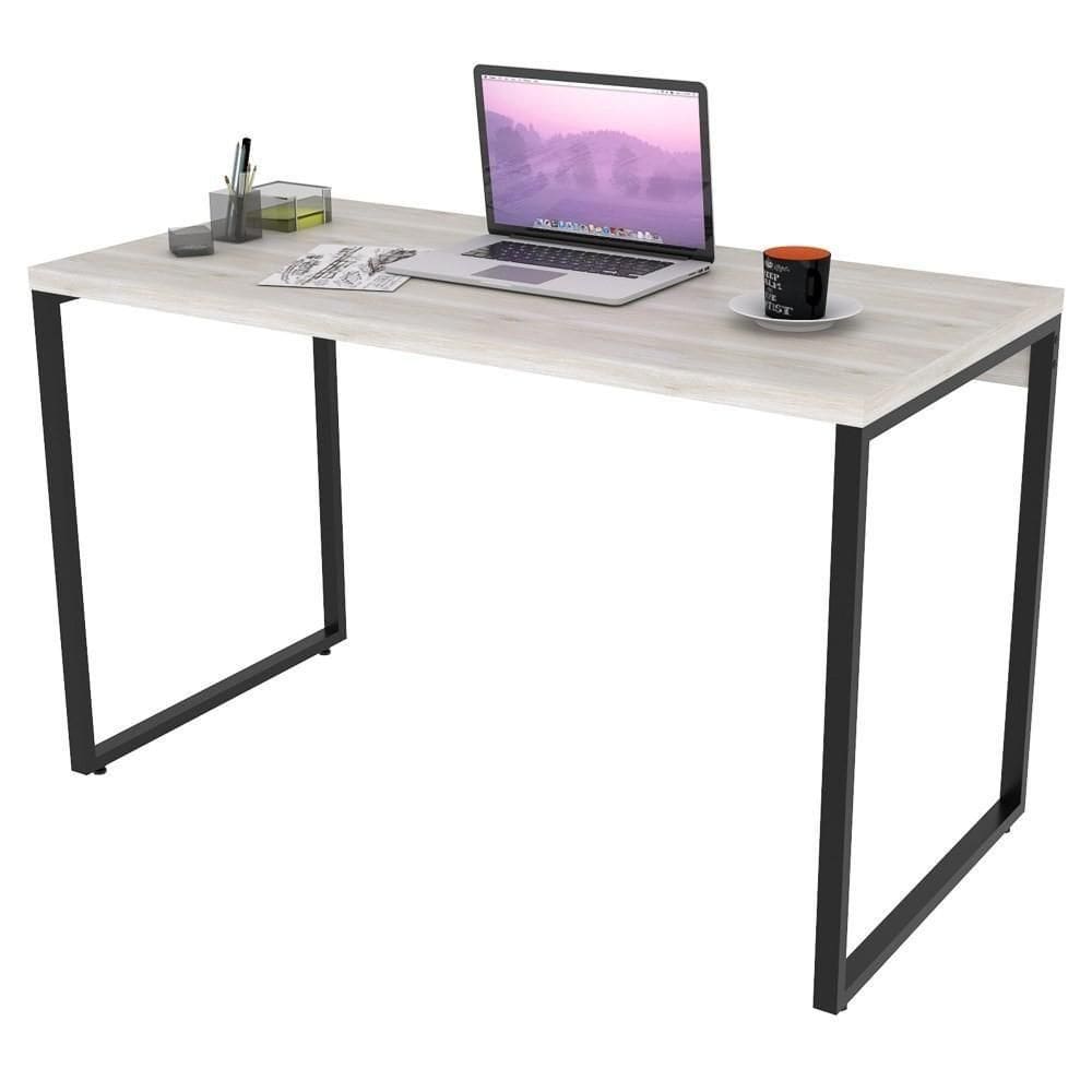 Mesa De Escritório Office 135cm Estilo Industrial Prisma C08 Snow - Mpozenato