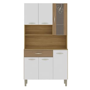 Armário de Cozinha Compacta 90cm Bruna Plus Freijó/Supremo Z06 - Mpozenato