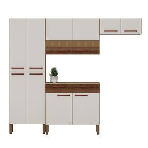 Cozinha Compacta Com Balcão 221cm Vivian Nogueira/Off White Z06 - Mpozenato