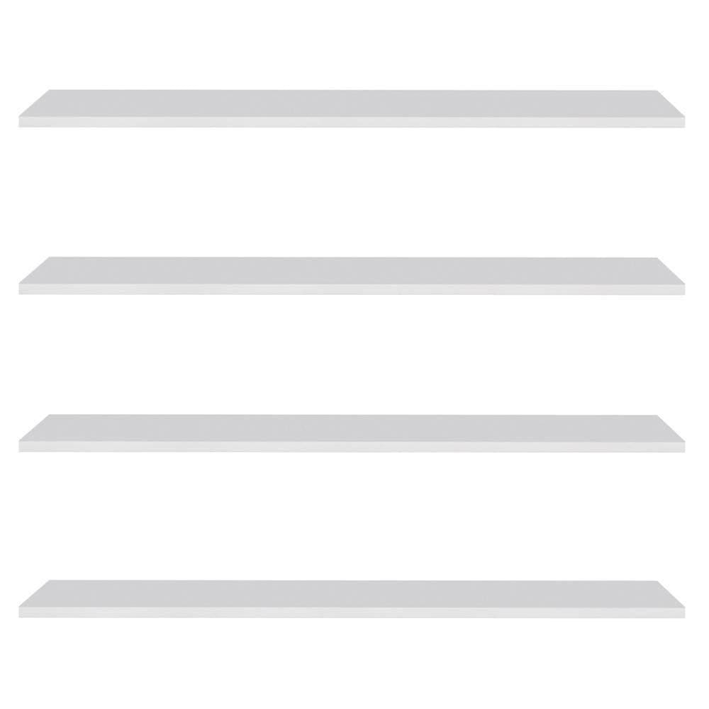 Prateleira Flutuante De Quarto Infantil Kit 4 Suporte Invisível 91cm Yara Branco - Lumil