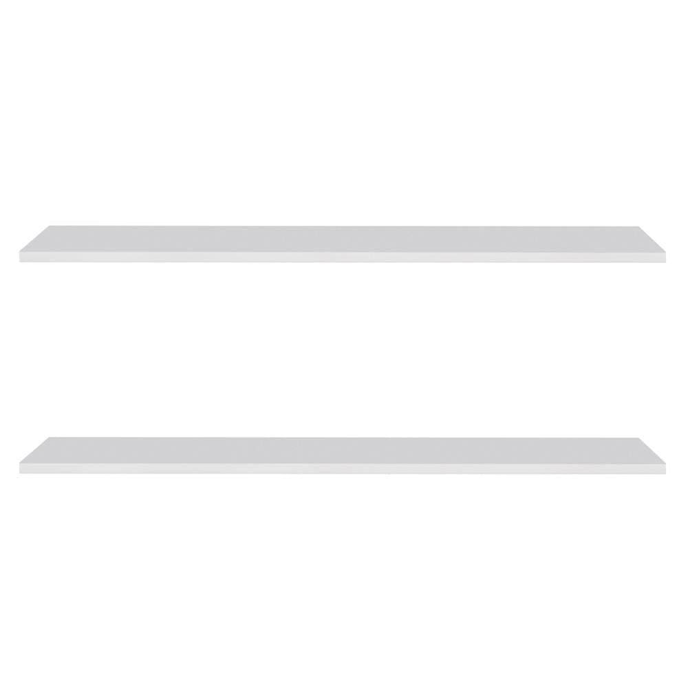 Prateleira Flutuante De Quarto Infantil Kit 2 Suporte Invisível 91cm Yara Branco - Lumil
