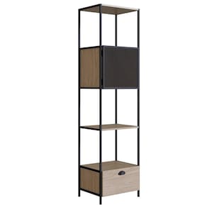 Estante Livreiro 1 Porta 1 Gaveta Estilo Industrial York Hanover-preto - Artesano