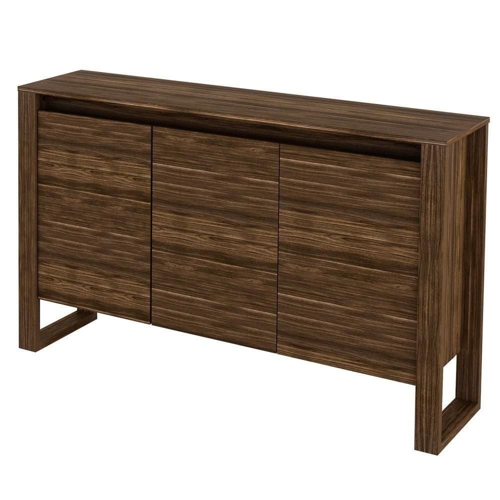 Balcão Para Escritório 3 Portas Me4147 Nogal - Tecno Mobili