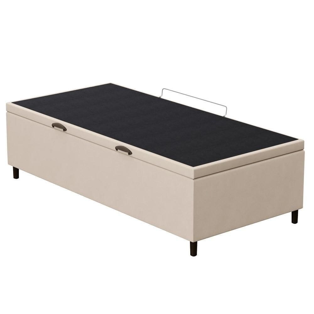 Base Para Cama Box Baú Solteiro 88x188cm Hit I02 Suede Bege - Mpozenato