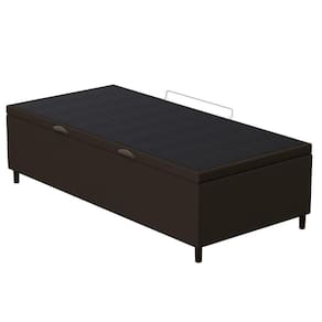Base Para Cama Box Baú Solteiro 88x188cm Hit I02 Suede Marrom - Mpozenato