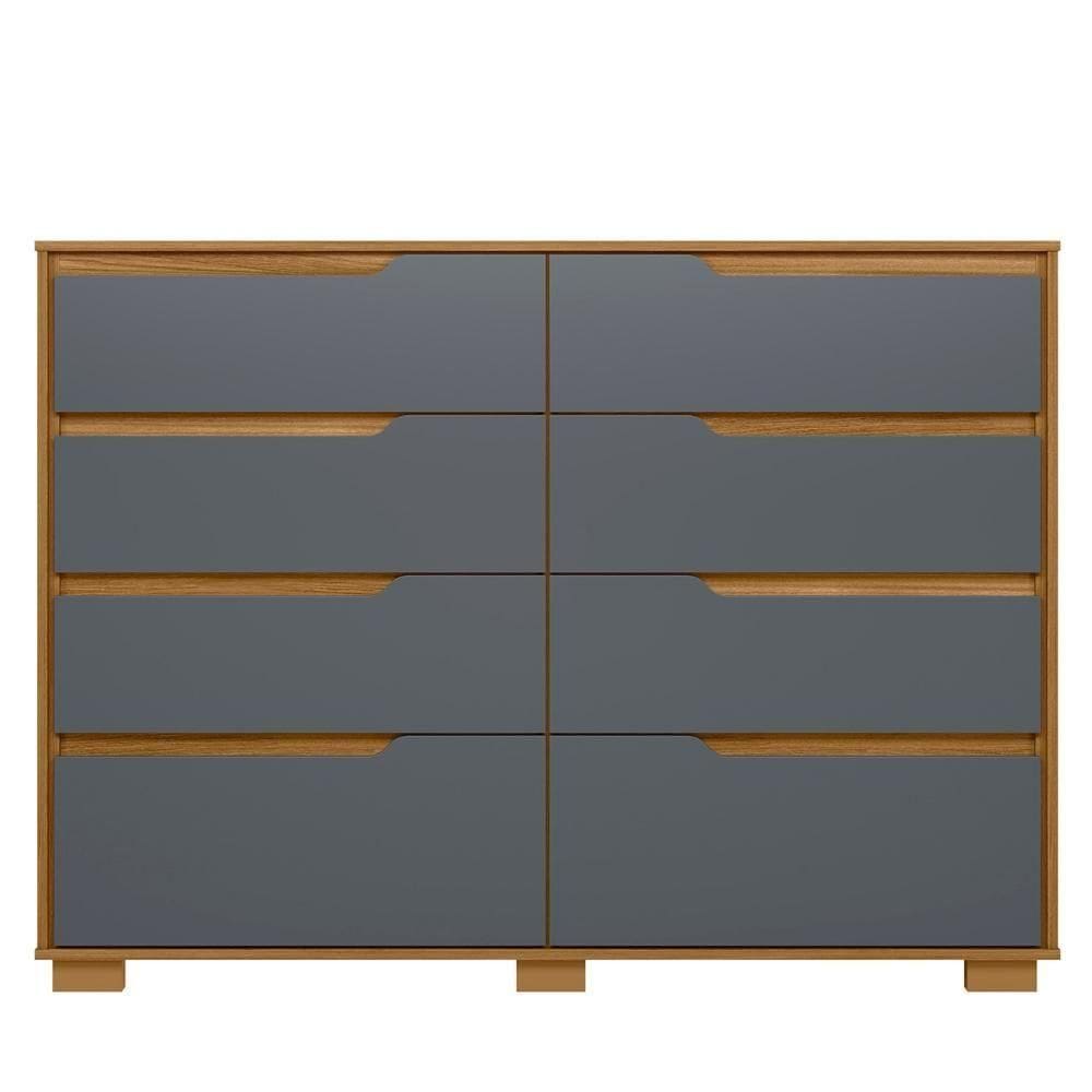 Cômoda Para Quarto 8 Gavetas 147cm Parma M07 Freijó-cinza - Mpozenato