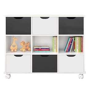 Nicho Organizador Toys 6 Gavetas Q01 Com Rodízios Branco-preto - Mpozenato