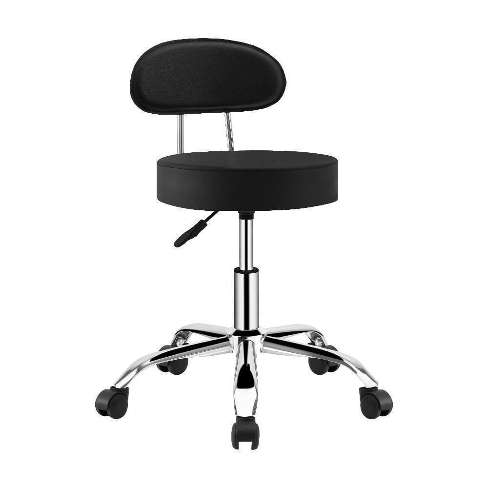 Cadeira Giratoria Mocho Manicure Com Encosto Preta