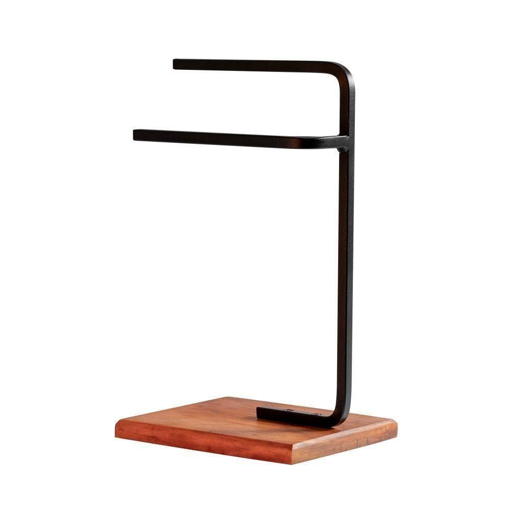 Porta Toalha De Rosto Para Pia Glam Base De Madeira D09 Preto - Mpozenato