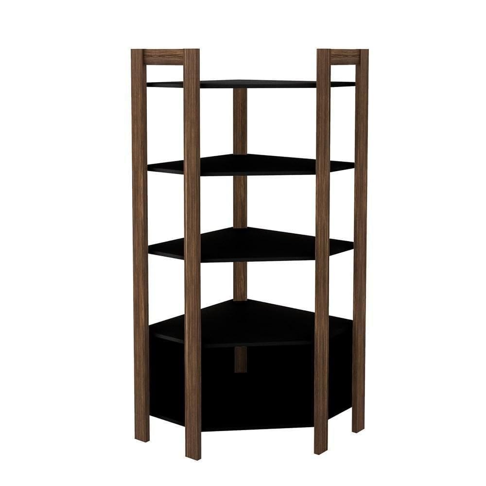 Estante De Canto Closet Multiuso 5 Prateleiras Az1020 Nogal-preto - Tecno Mobili