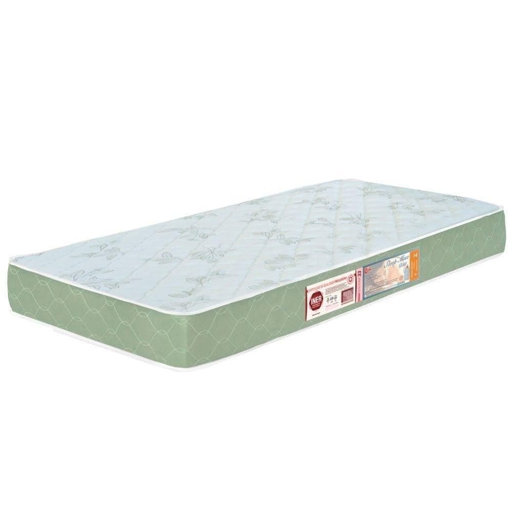 Colchão Solteiro Sleep Max Espuma D33 88x188x18cm Branco-verde - Castor