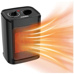 Aquecedor Portátil de Ambiente JNDRO 1500W/750W, Ventilador de Cerâmica Silencioso, Termostato, Aquecimento de 18,5m² Interno