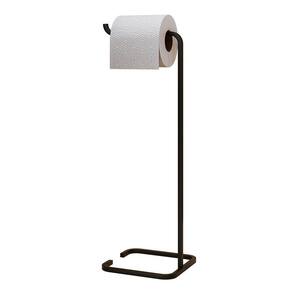 Porta Papel Higiênico De Chão Luxe Em Aço D09 Preto - Mpozenato