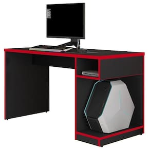 Mesa Para Gamer 136cm Player F02 Preto-vermelho - Mpozenato