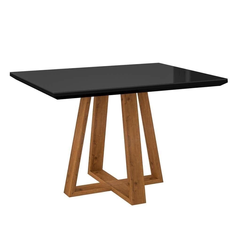 Mesa De Jantar Quadrada 136cm Gran Noa N04 Preto-ipê - Mpozenato