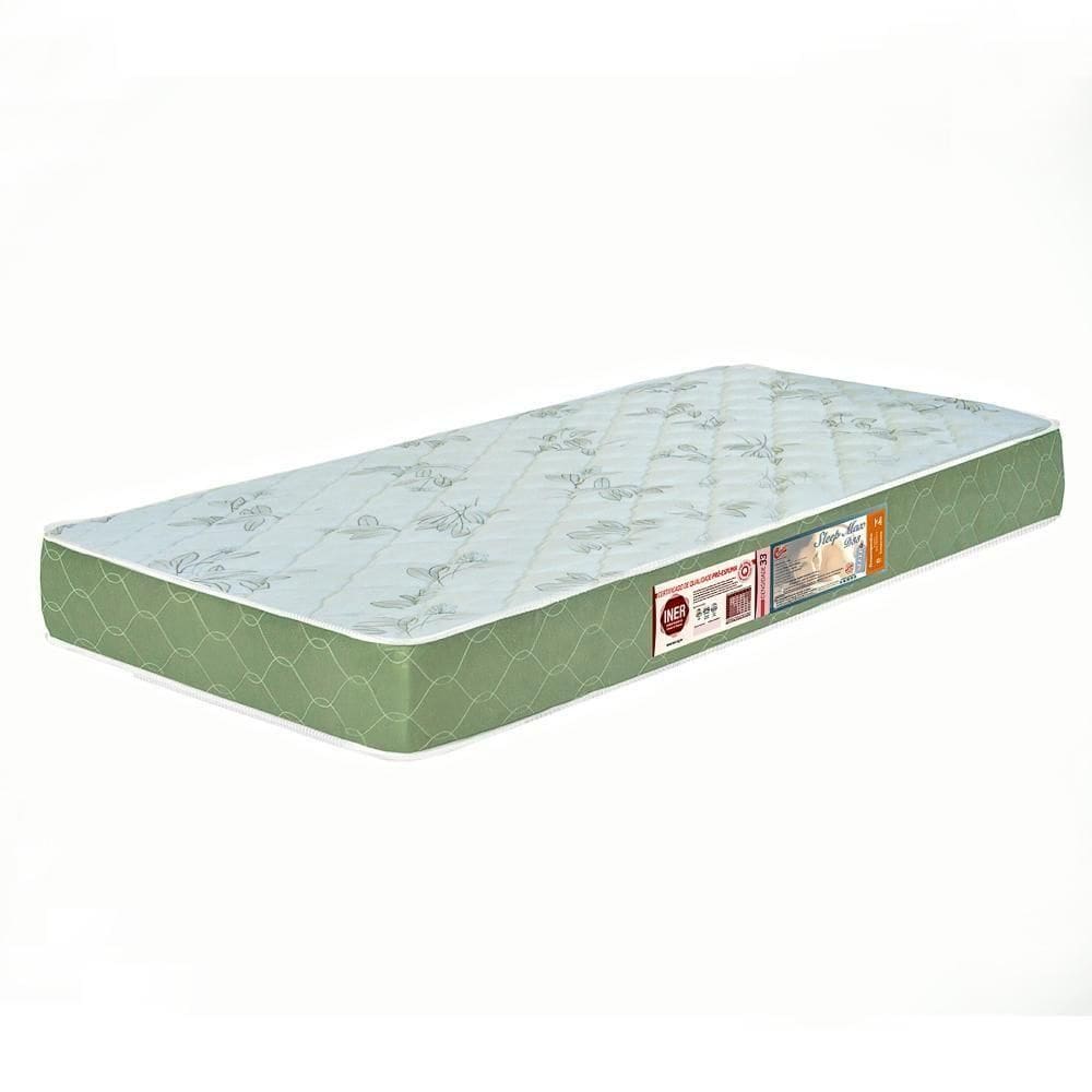 Colchão Solteiro Sleep Max Espuma D33 120x203x15cm Branco-verde - Castor