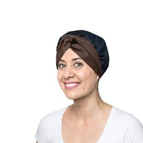 Faixa de Cabelo Turbante Marrom Touca Redinha Preta Cozinha