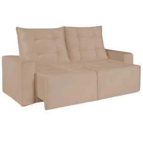 Sofá Macaé 3 Lugares Retrátil e Reclinável Tecido Suede 190cm União Cor Bege Castor