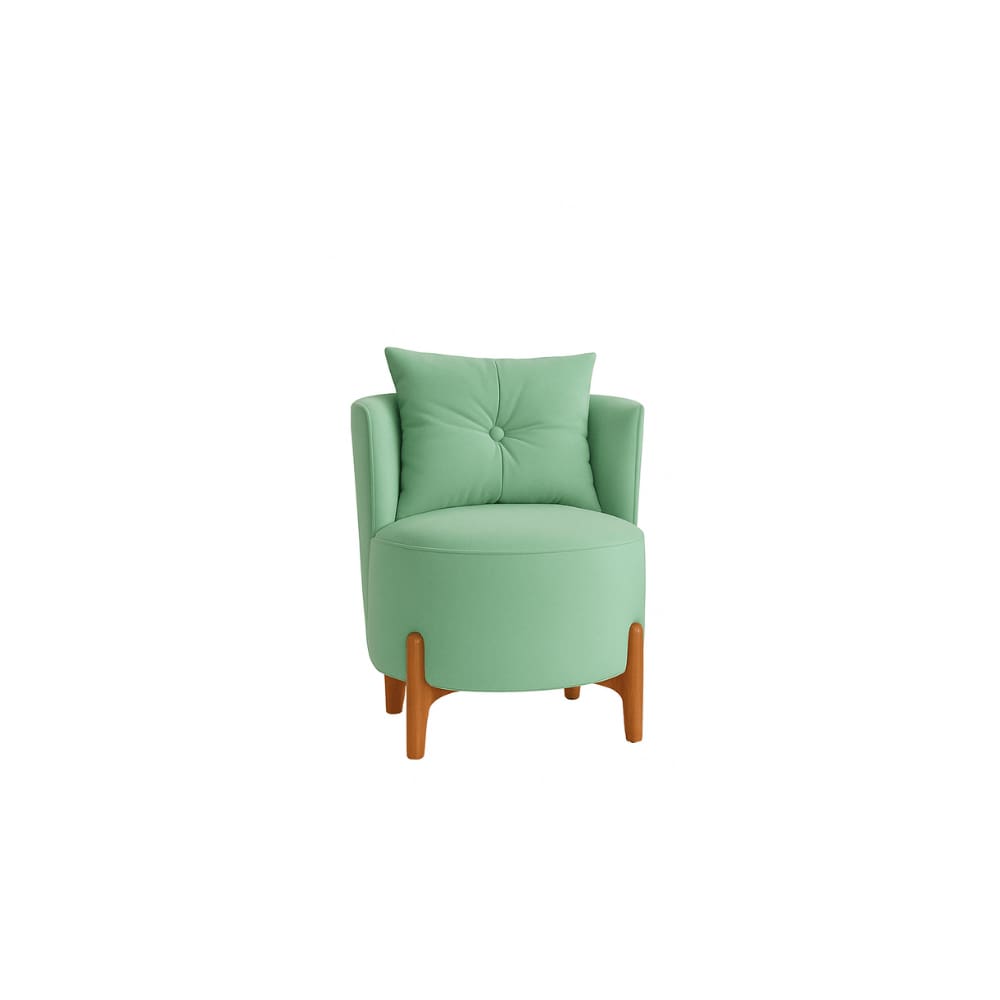 Poltrona Orgânica Curva Luna Veludo Acqua - Montanaris Decor