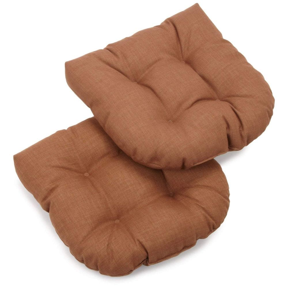 Almofadas Blazing Needles Outdoor Spun Poly em forma de U Mocha x2