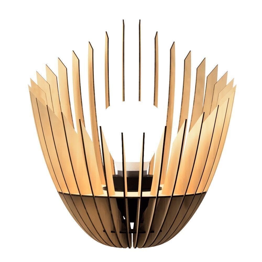 Abajur Grande De Chão El Salvador Mdf Luminária Marrom Tamanho Kit Com 2 40x45cm E 85x80cm