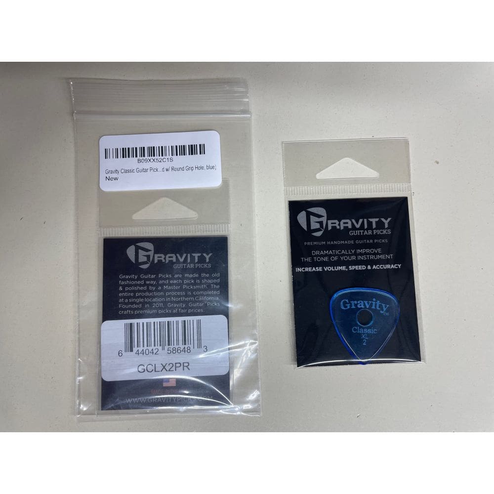 Palheta de guitarra Gravity Classic XL polida com orifício redondo B