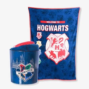 Manta Decorativa Kit C/ Balde Hogwarts Harry Potter 160x120m