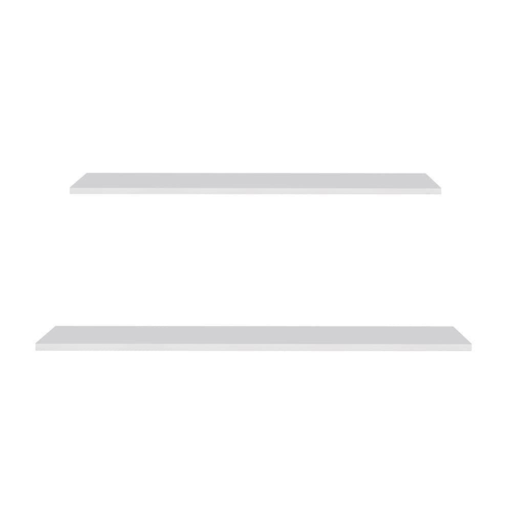Prateleira Flutuante De Quarto Adulto Kit 2 Suporte Invisível Cp1 Yara Branco - Lumil
