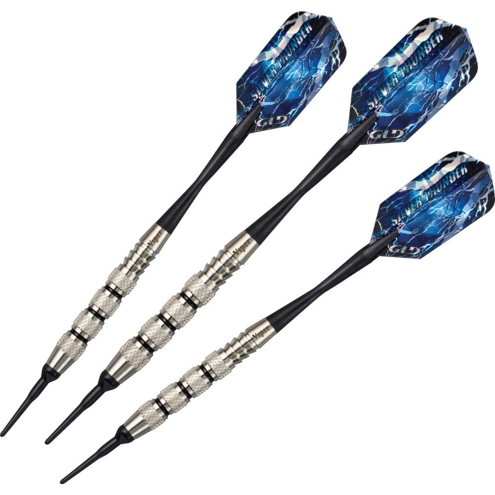 Darts Viper Silver Thunder Soft Tip 16 g com 4 faixas serrilhadas