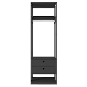 Módulo Guarda Roupa Closet Com 2 Gavetas Titan Preto Velluto - Móveis Leão