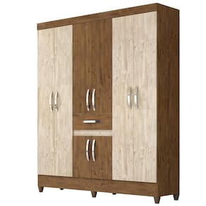 Guarda Roupa Casal Portugal 8 Portas Castanho-avelã Wood - Moval