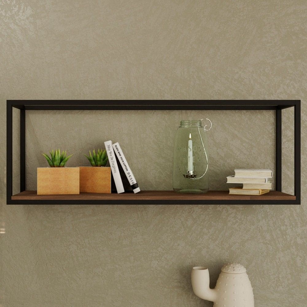 Nicho Decorativo Leader Nogal/Preto - Pnr Móveis