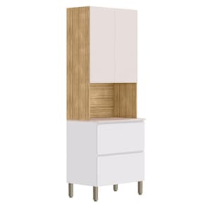Paneleiro De Cozinha Torre Quente Minsk K02 Branco-soft-freijó - Mpozenato