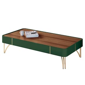 Mesa De Centro Para Sala Pés De Aço Alane H01 Pistache-castanho - Mpozenato