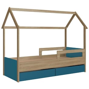 Cama Infantil Casinha Com 2 Gavetas Infix C06 Aveiro-azul - Mpozenato