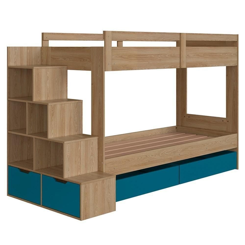 Beliche Infantil Com Escada E 4 Gavetas Infix C06 Aveiro-azul - Mpozenato
