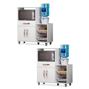 Kit 2 Armários Multiuso Com Fruteira Irlanda - Lumil Móveis Branco