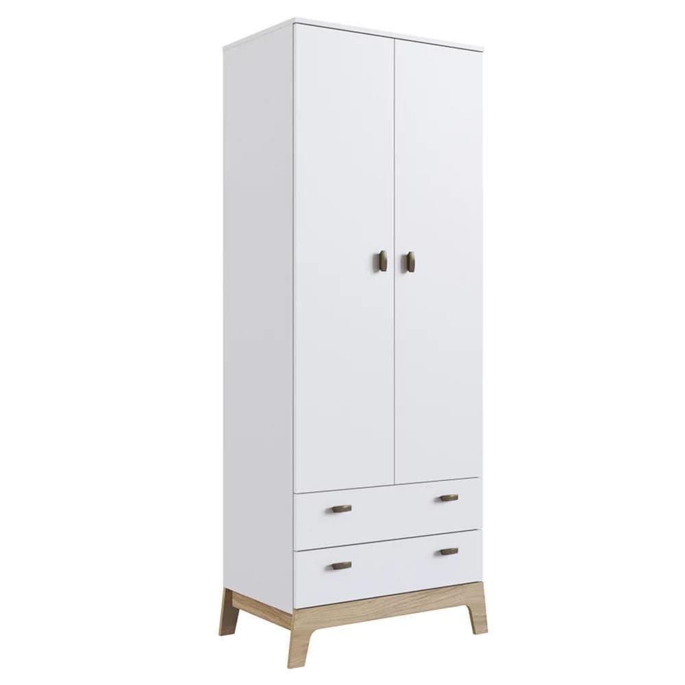 Guarda Roupa Infantil 73cm 2 Portas 2 Gavetas Favo De Mel 005 Branco - Completa Móveis
